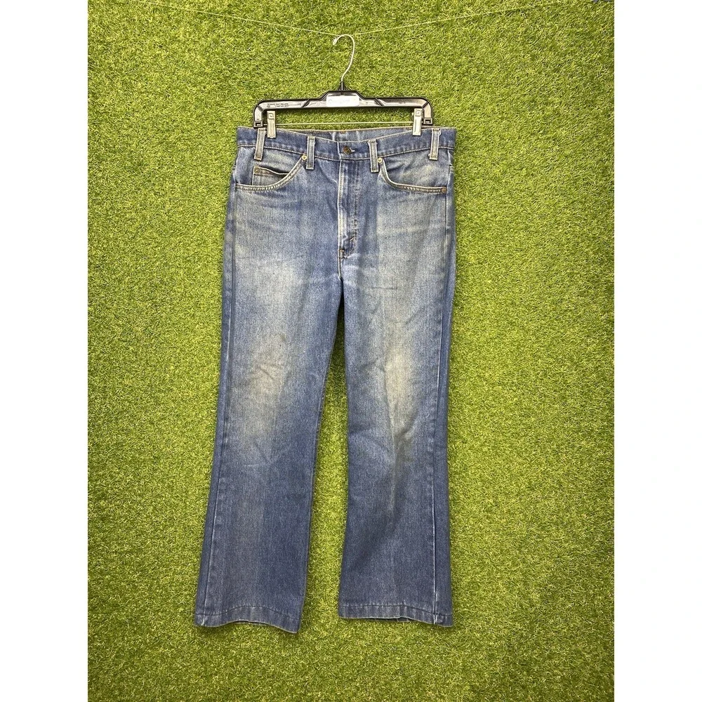Vintage 516 Levis Bootcut Flared Jeans Mens 34x30 Medium-Wash Chain-Stitch 90s